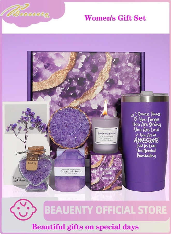 المحاكم 6PC شمعة المعطرة وحمام مجموعة قنبلة ، هدية عيد ميلاد للسيدات ، هدايا عيد الأم للسيدات ، هدية حمام فقاعة للسيدات ، هدية الاسترخاء مجموعة سبا للسيدات - Image 1